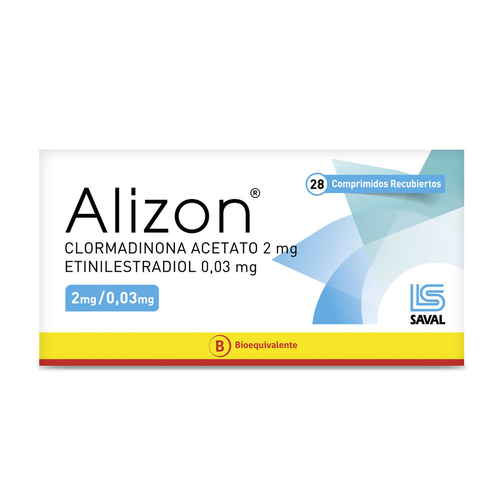Alizon-Clormadinona-Acetato-2-mg-Etinilestradiol-0,03-mg-28-Comprimidos-Recubiertos-imagen-1