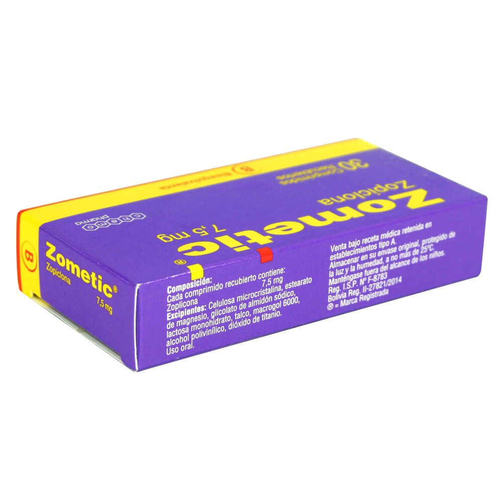 Zometic-Zopiclona-7,5-mg-30-Comprimidos-Recubiertos-imagen-2