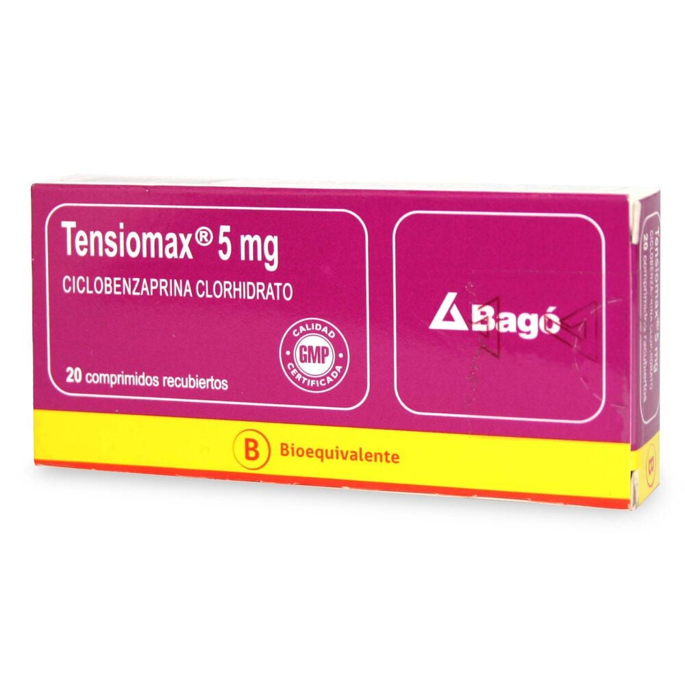 Tensiomax-Ciclobenzaprina-5-mg-20-Comprimidos-Recubierto-imagen-1
