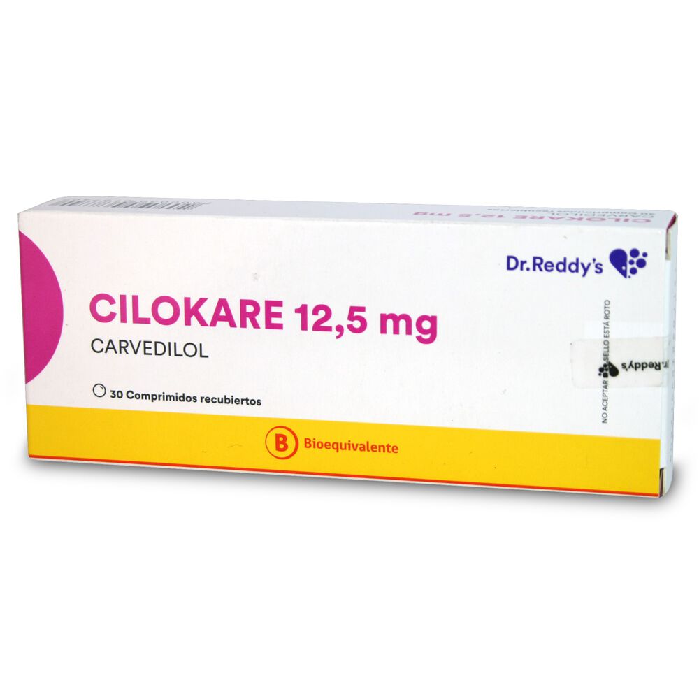 Cilokare-Carvedilol-12,5-mg-30-Comprimidos-Recubiertos-imagen-1