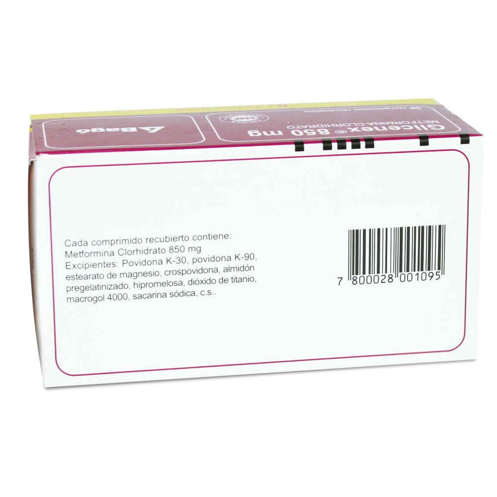 Glicenex-Metformina-850-mg-30-Comprimidos-Recubiertos-imagen-3