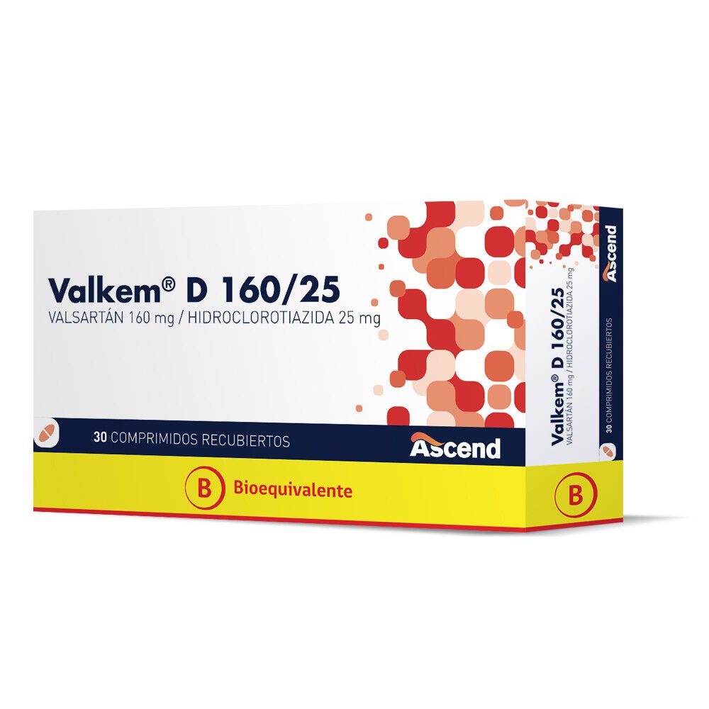 Valkem-D-Valsartán-160-mg-Hidroclorotiazida-25-mg-30-Comprimidos-Recubiertos-imagen-1