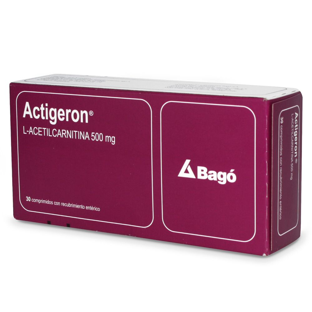Actigeron-L-Acetilcarnitina-500-mg-30-Comprimidos-Recubierto-imagen-1