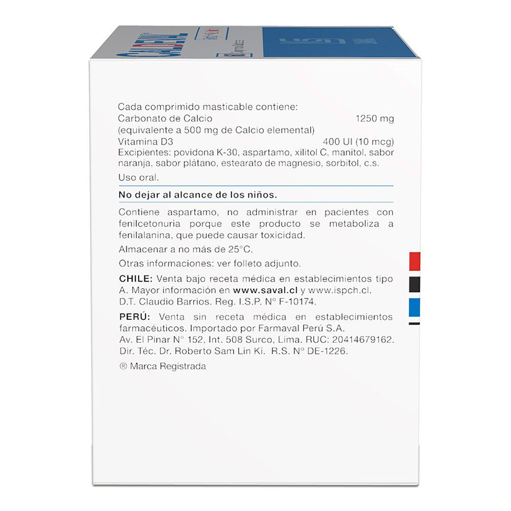 Caldeval-Calcio-500-mg-Vitamina-D3-400-UI-60-Comprimidos-Masticables-imagen-2