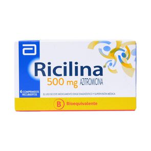 Ricilina-Azitromicina-500-mg-6-Comprimidos-Recubiertos-imagen