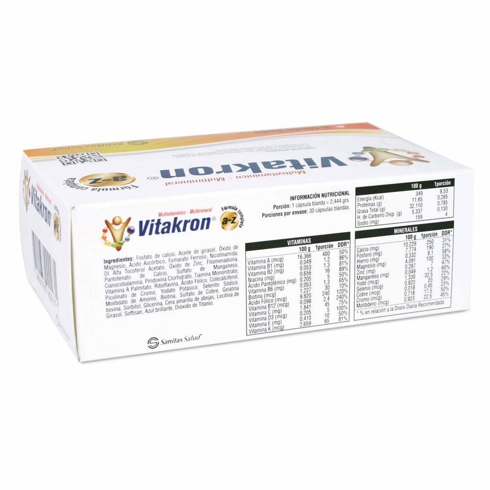 Vitakron-A-Z-Multivitaminico-Multimineral-30-Capsulas-Blandas-imagen-2