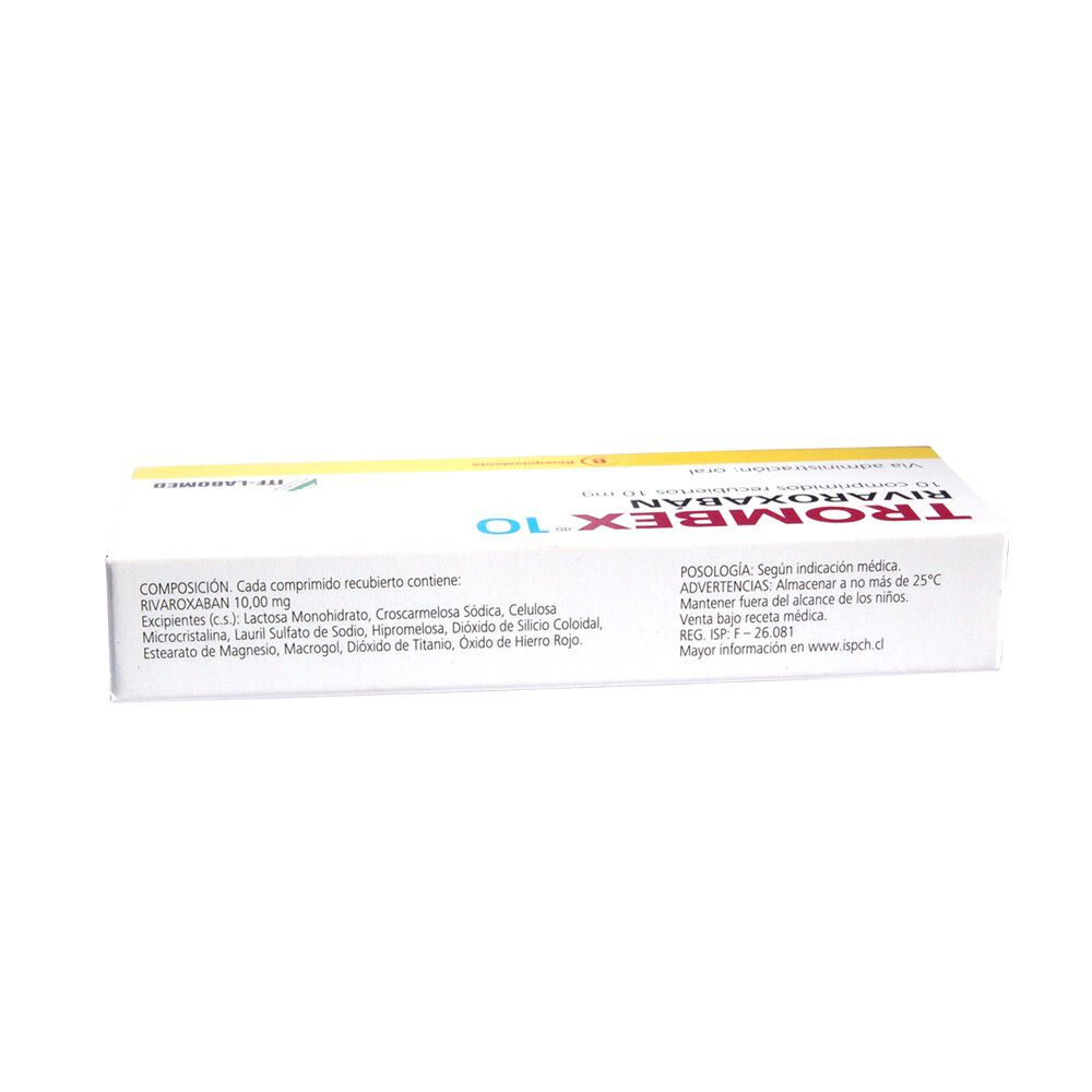 Trombex-10-Rivaroxabán-10-mg-10-Comprimidos-Recubiertos-imagen-2