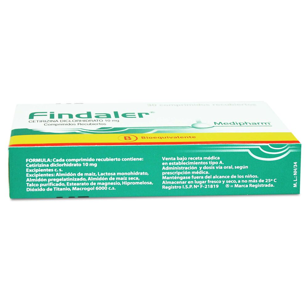 Findaler-Cetirizina-10-mg-30-Comprimidos-imagen-2