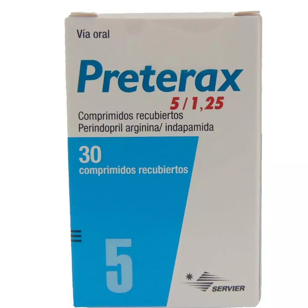 Preterax-Perindopril-/-Indapamida-5/1,25Mg,-30-Comp.-Recubiertos-imagen