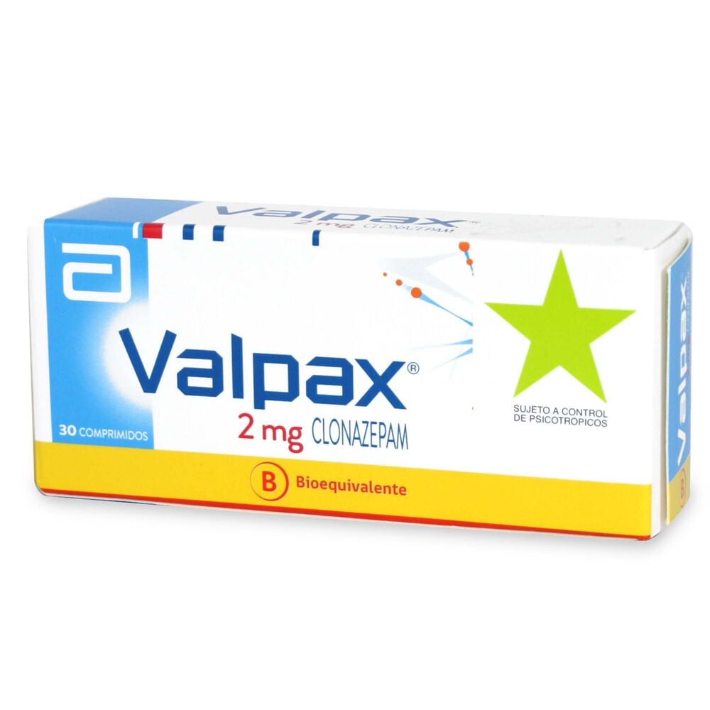 Valpax-Clonazepam-2-mg-30-Comprimidos-Ranurado-imagen-1
