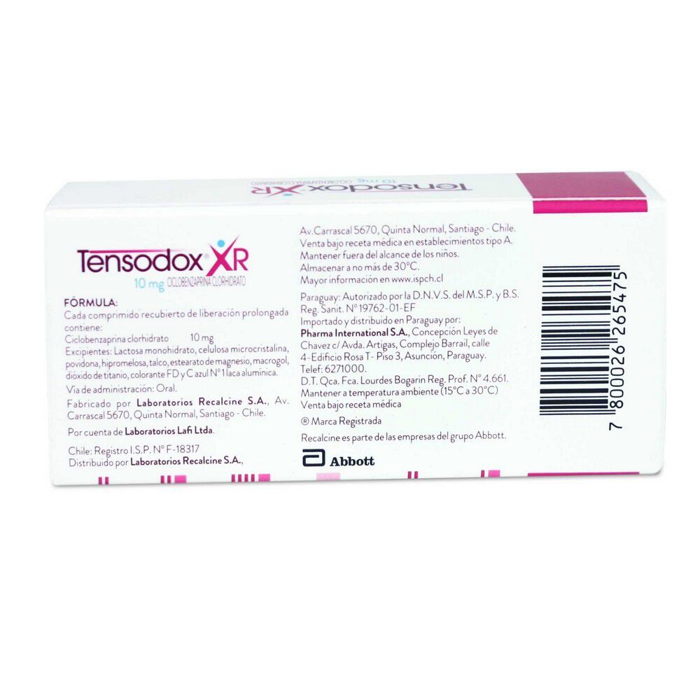 Tensodox-XR-Ciclobenzaprina-10-mg-20-Comprimidos-imagen-2