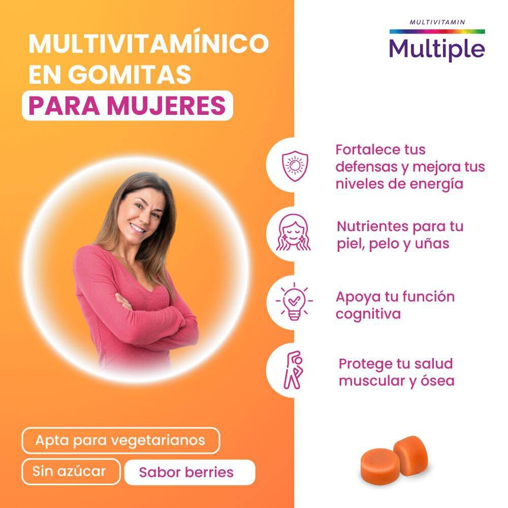 Women-Multivitaminico-Gummies,-60-Gomitas-Sabor-Frutos-rojos-imagen-2