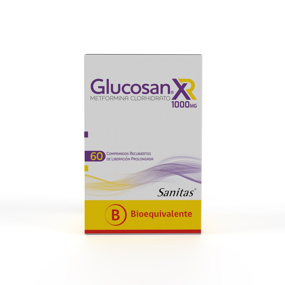 Glucosan-XR-Metformina-Clorhidrato-1000-mg-60-Comprimidos-Recubiertos-de-Liberacion-Prolongada-imagen-1