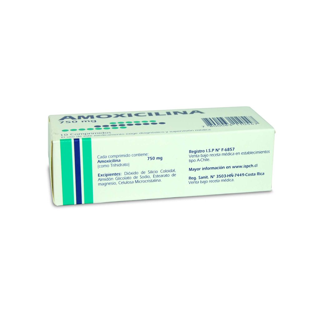 Amoxicilina 750 mg 10 Comprimidos