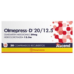 Olmepress-D-20/12,5-Olmesartán-20-mg-Hidroclorotiazida-12,5-mg-30-Comprimidos-Recubiertos-imagen