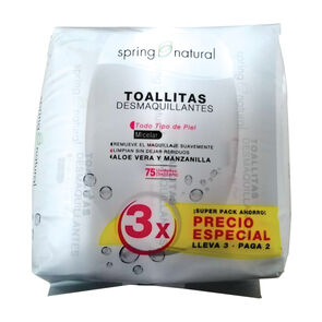 SPRING-NATURAL-TOALLITAS-DESMAQ.MICELAR,-PACKX3-imagen