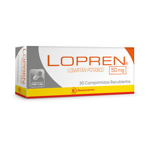 Lopren-Losartan-Potasico-50-mg-30-Comprimidos-Recubiertos-imagen