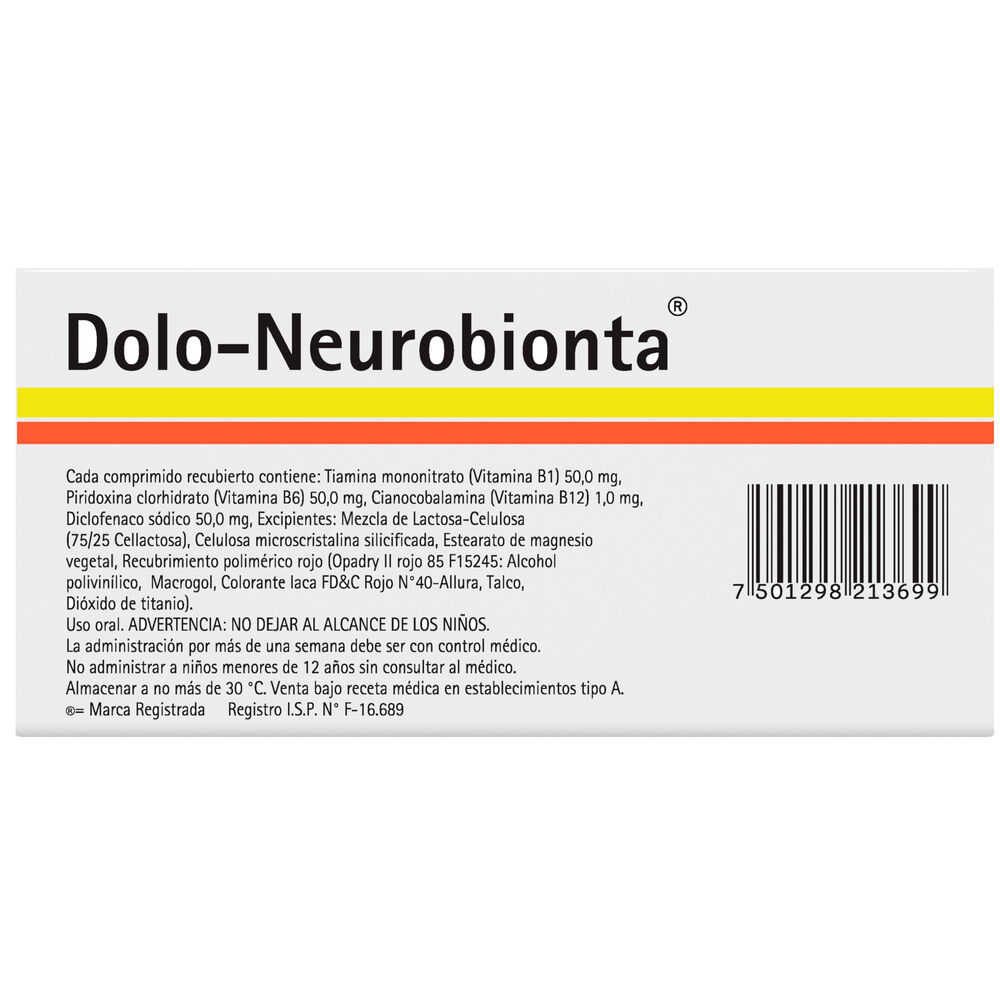 Dolo-Neurobionta-Diclofenaco-50-mg-20-Comprimidos-Recubiertos-imagen-2