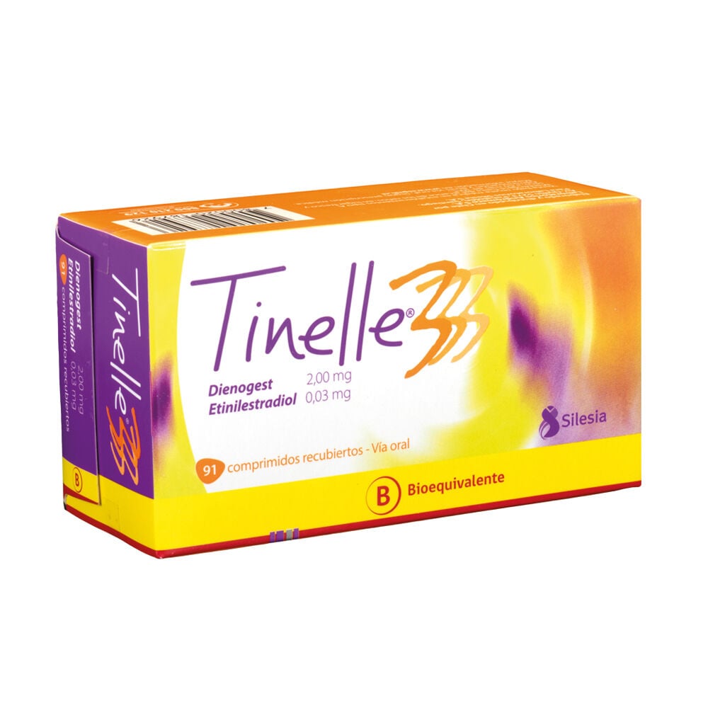 Tinelle-3-Dienogest-2-mg-Etinilestradiol-0,03-mg-91-Comprimidos-Recubiertos-imagen-1