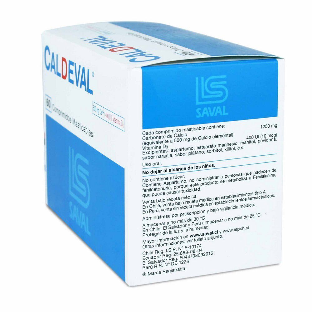 Caldeval-Calcio-500-mg-Vitamina-D3-400-UI-60-Comprimidos-Masticables-imagen-2