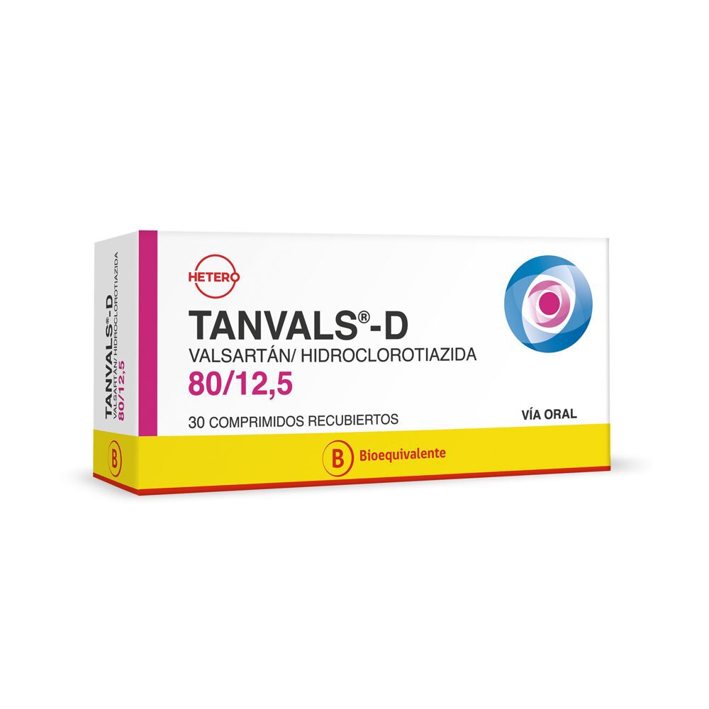 Tanvals-D-Valsart&aacute;n-Hidroclorotiazida-80Mg/12,5Mg.-30-Comprimidos-Recubiertos-imagen
