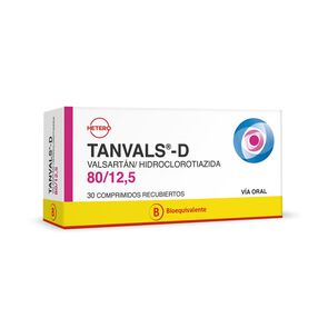 Tanvals-D-Valsart&aacute;n-Hidroclorotiazida-80Mg/12,5Mg.-30-Comprimidos-Recubiertos-imagen