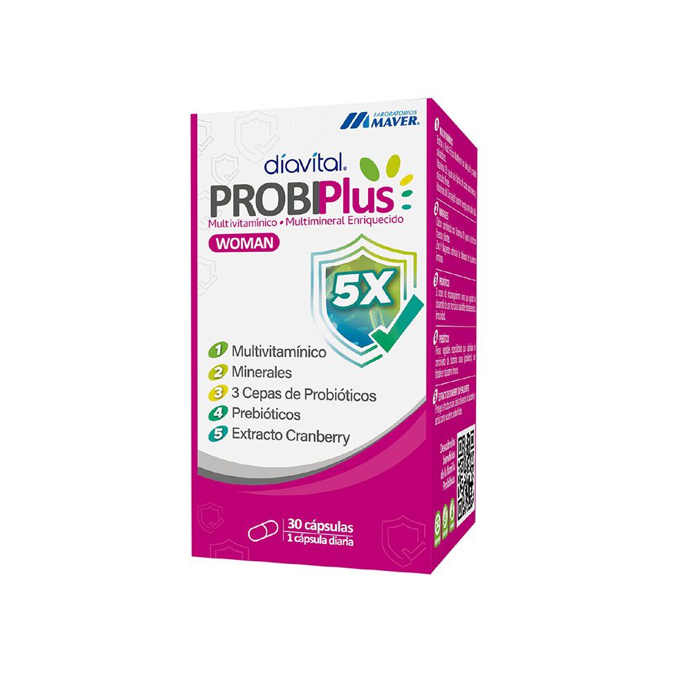 Probiplus-Woman-con-Probióticos,-Prebióticos,-Vitaminas,-Minerales-y-Extracto-Cranberry-30-Comprimidos-imagen-1