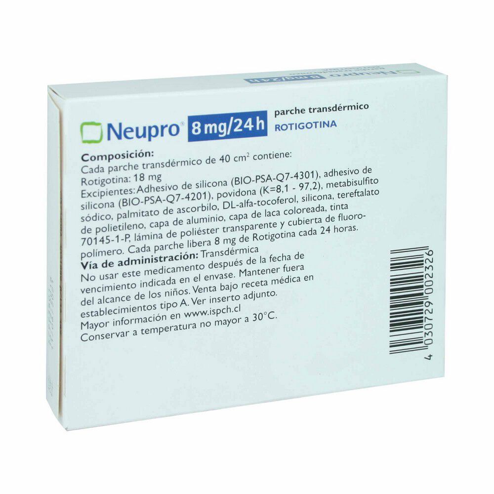 Isla Stewart Matemático vaquero Neupro 24 h Rotigotina 8 mg 14 Parches