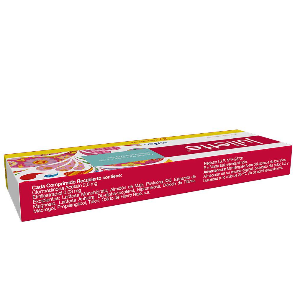 Juliette-Clormadinona-2-mg-Etinilestradiol-0,03-mg-21-Comprimidos-imagen-3