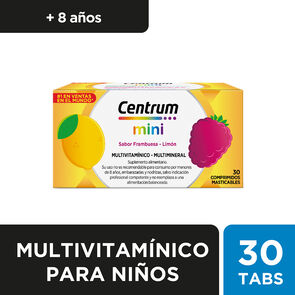 Centrum-Mini-Multivitaminico-Multimineral-para-mayores-de-8-años-30-Comprimidos-Sabor-Frambuesa-Limón-imagen