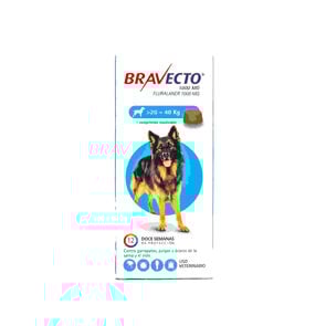 Bravecto-Fluralaner-1000-mg-(20---40-kg)-1-Comprimido-Masticable-imagen