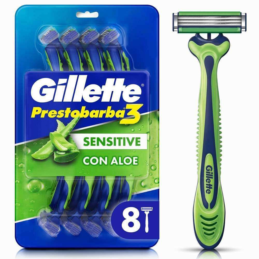 Prestobarba3-Sensitive-M&aacute;quinas-Para-Afeitar-Desechables-8-Unidades-imagen-1