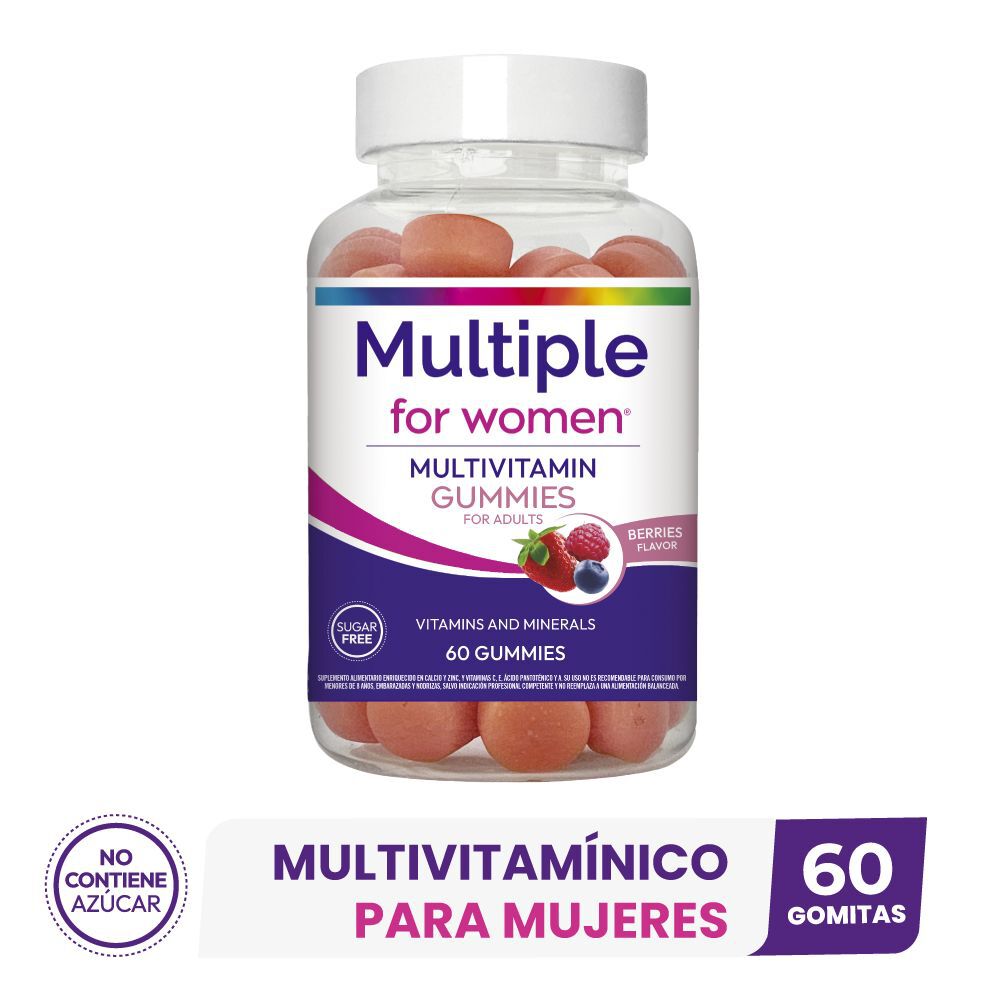 Women-Multivitaminico-Gummies,-60-Gomitas-Sabor-Frutos-rojos-imagen-1
