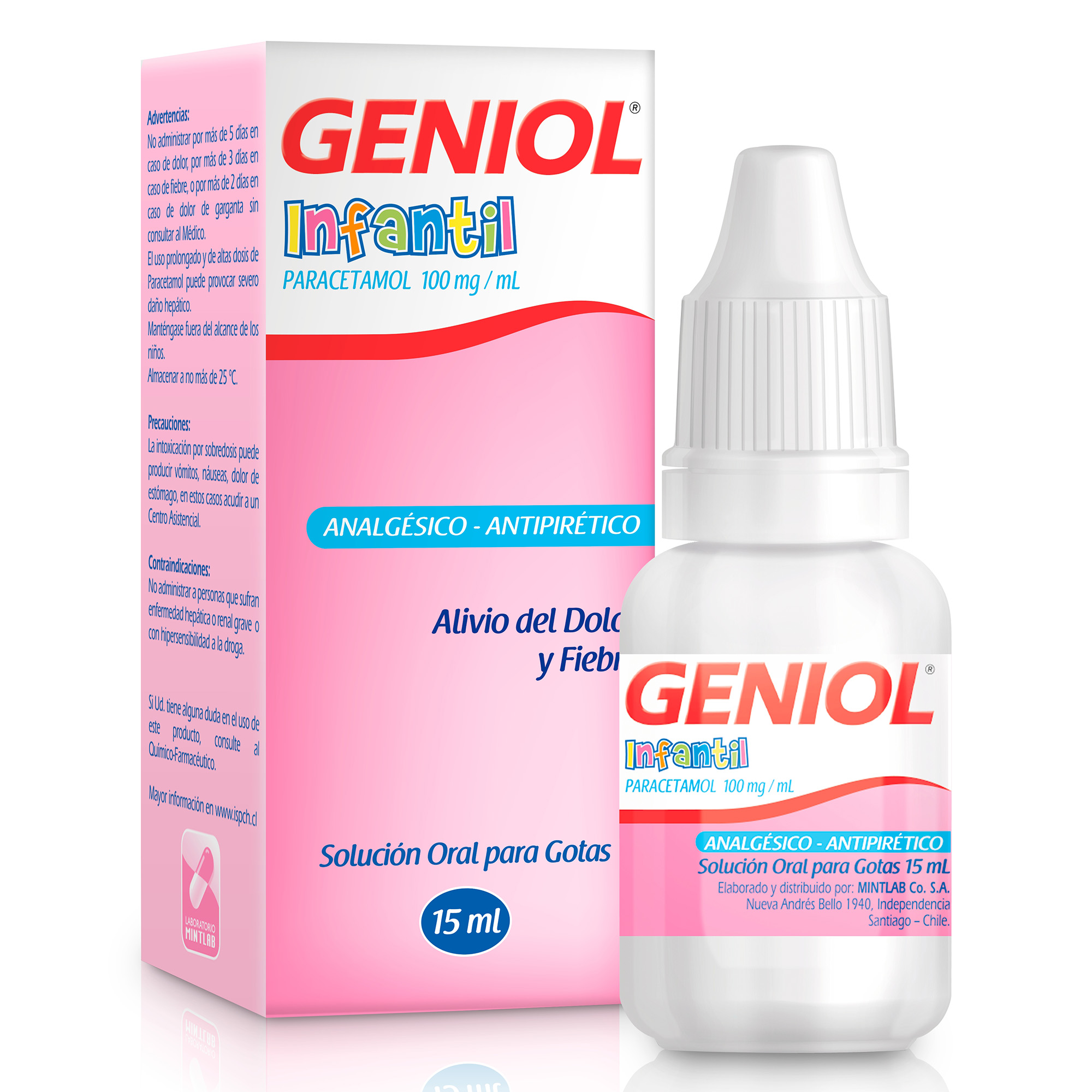 Geniol Infantil Paracetamol 100 mg/mL Gotas 15 mL
