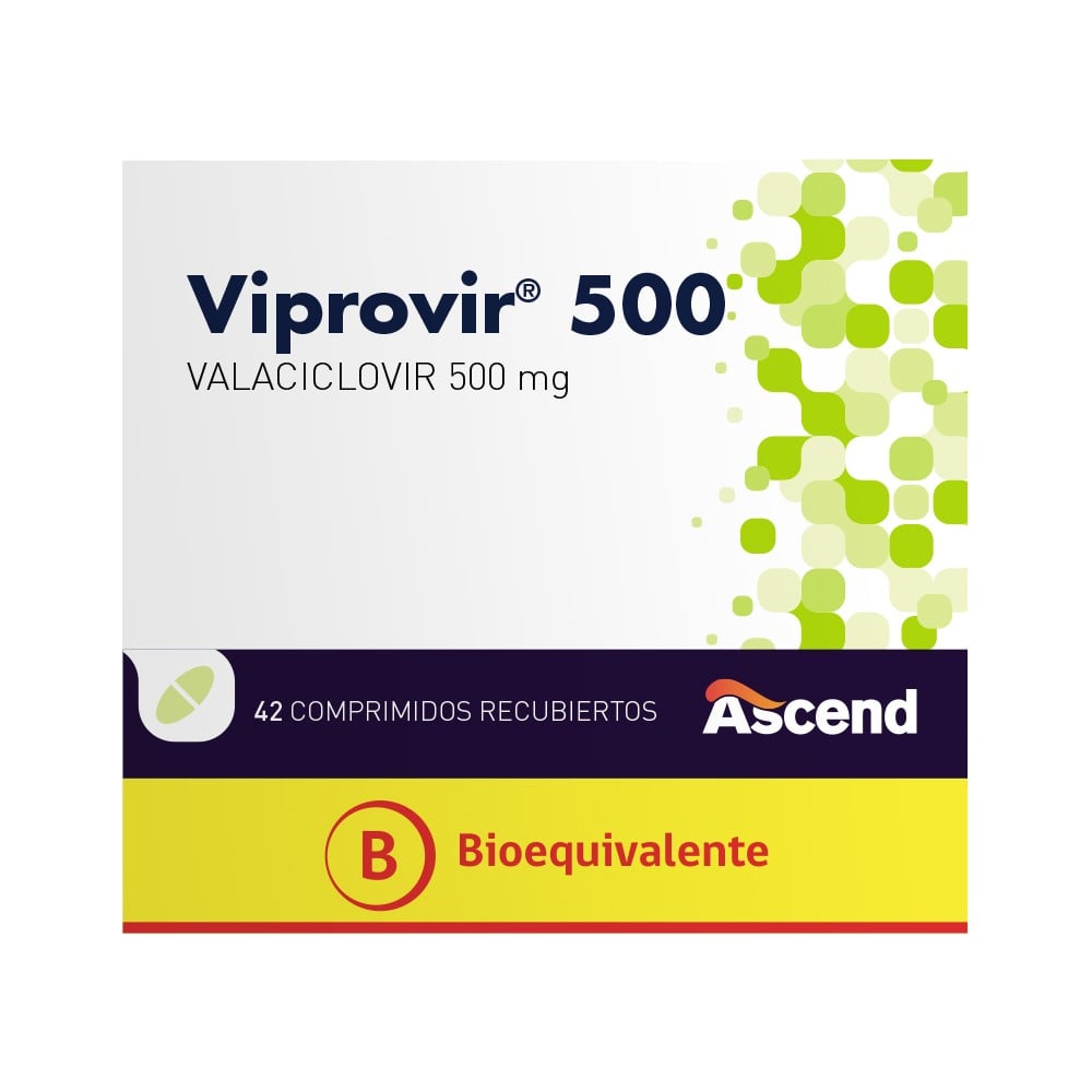 Viprovir 500 Valaciclovir 500 mg 42 Comprimidos Recubiertos