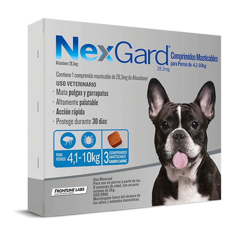 Nexgard Afoxolaner 28,3 mg 3 Comprimido Masticable Sabor Carne