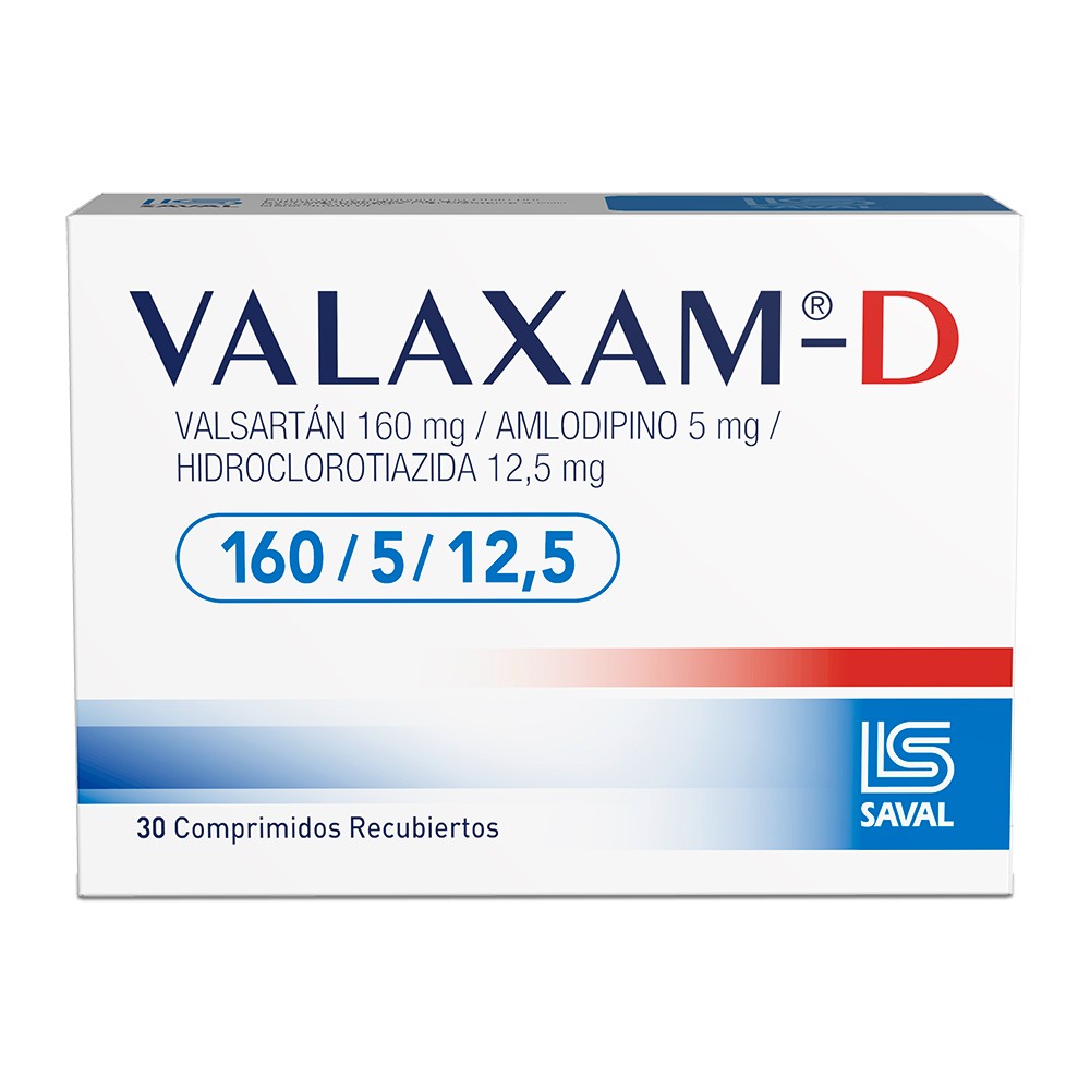 Valaxam-D 160/10/12,5 Valsartan 160 mg 30 Comprimidos Recubiertos