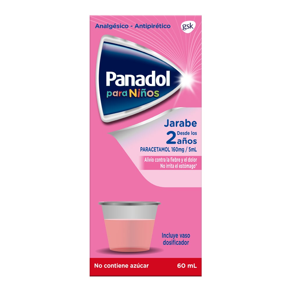 Panadol Niños Paracetamol 160 mg / 5 mL Jarabe 60 mL Farmacias Cruz Verde