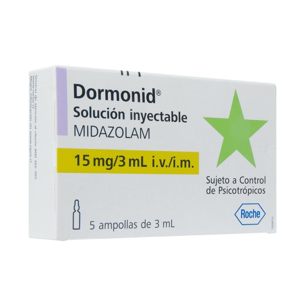 Dormonid Midazolam 15 mg 5 Ampollas | Cruz Verde