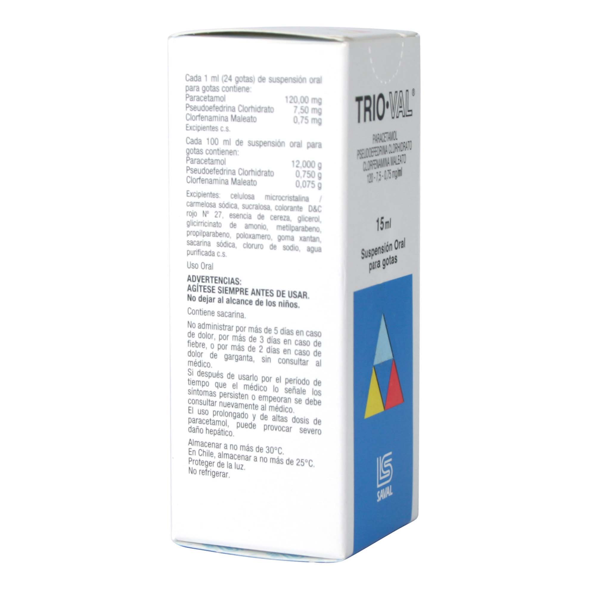 Trio-Val Paracetamol 120 mg Gotas 15 mL