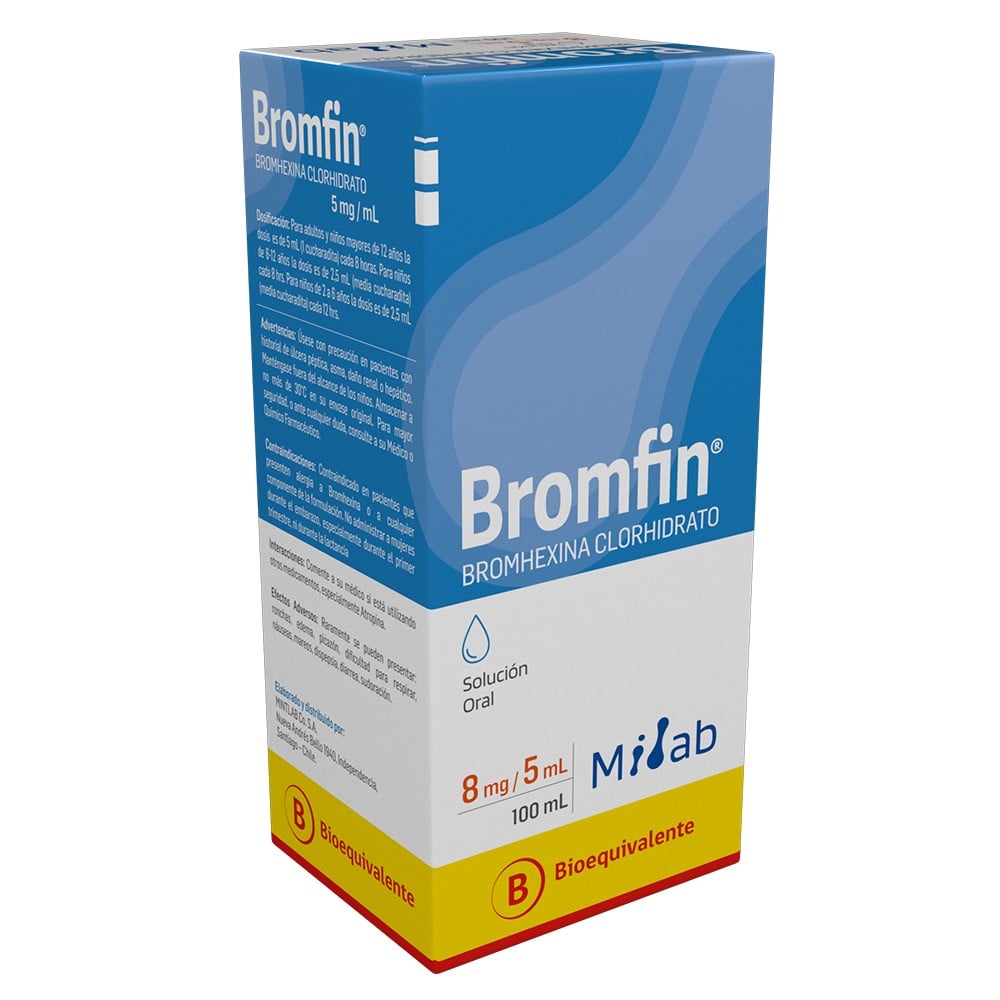 Bromfin Bromhexina 8 mg / 5 mL Jarabe 100 mL