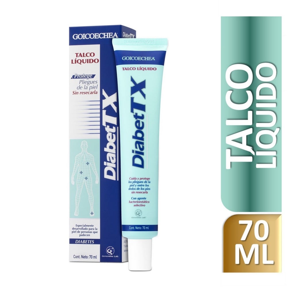 Diabet Tx Talco Liquido Para Pliegues de La Piel 70 mL Farmacias Cruz