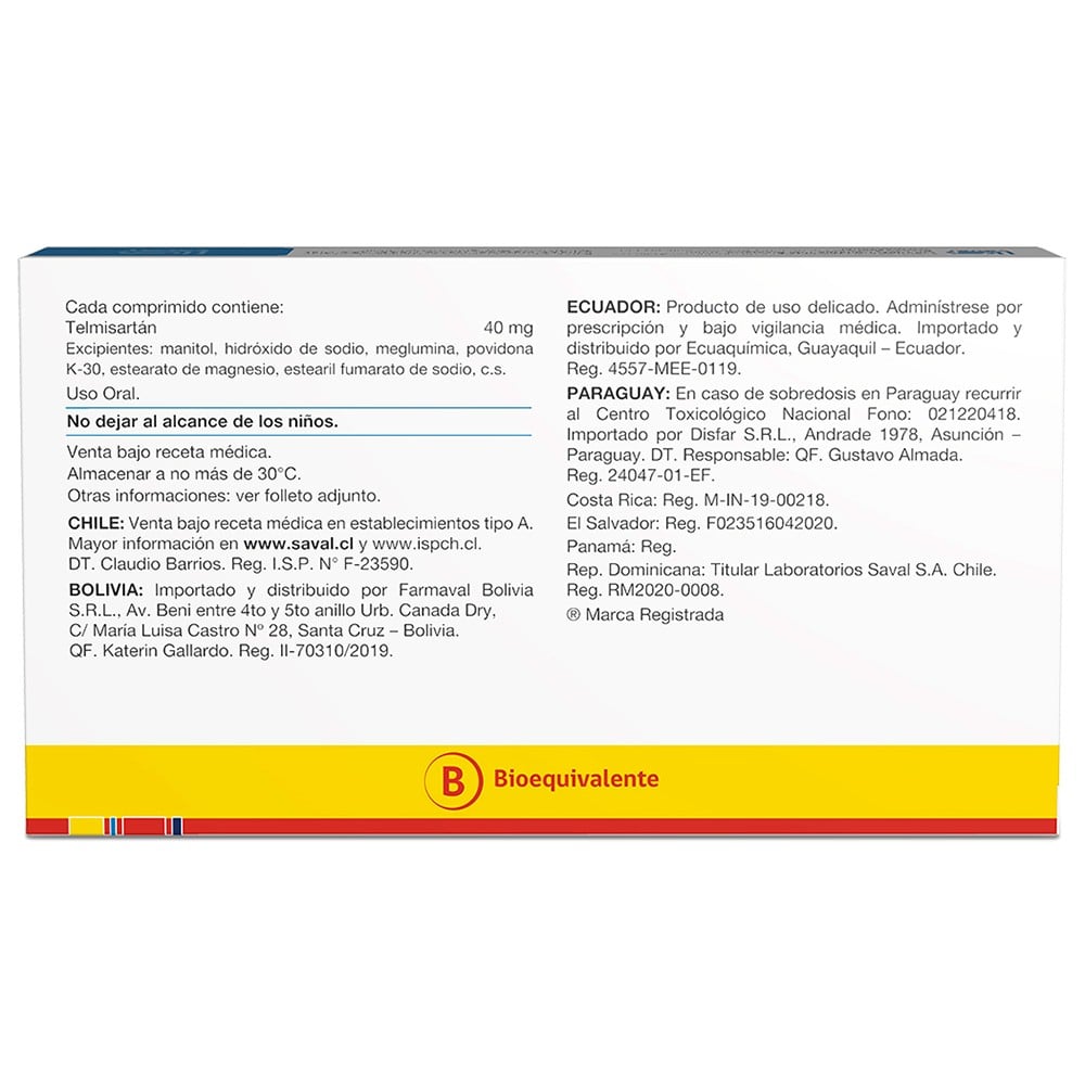 Tellmi 40 Telmisartan 40 mg 30 Comprimidos | Cruz Verde