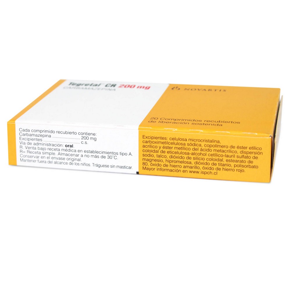 Tegretal CR Carbamazepina 200 mg 20 Comprimidos | Farmacias Cruz Verde