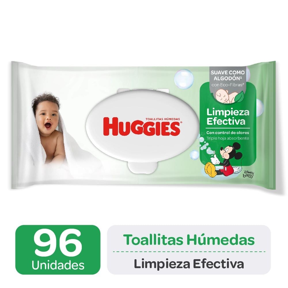 Toallas Húmedas Huggies Limpieza Efectiva 96 un | Cruz Verde