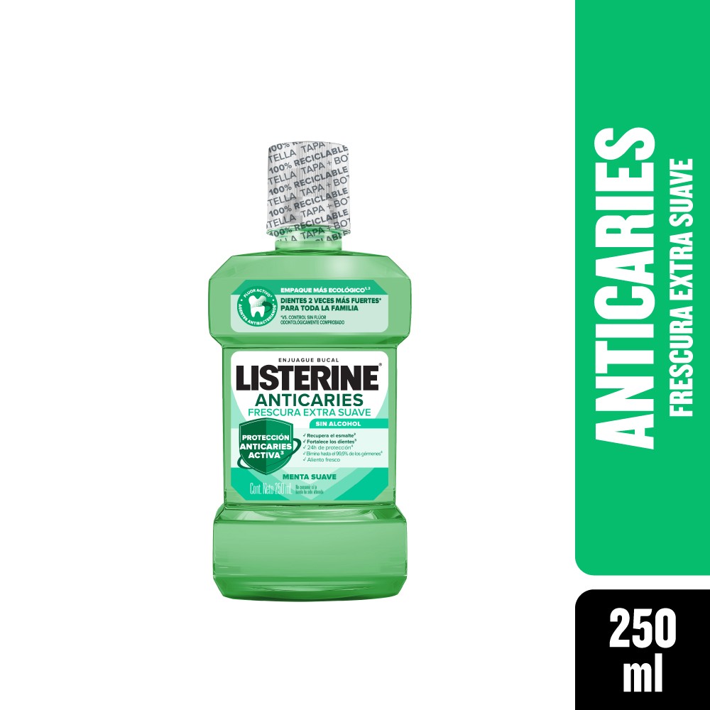 Enjuague Bucal Anticaries Zero Alcohol Menta Fluor 250 mL