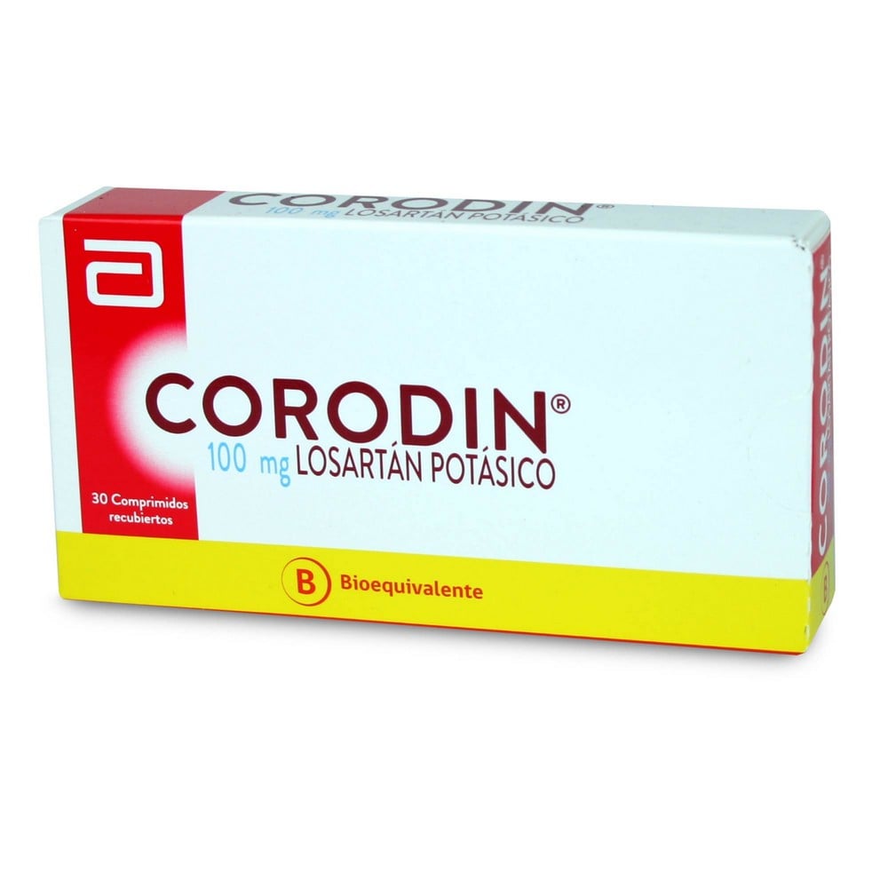Corodin Losartan Potasico 100 mg 30 Comprimidos