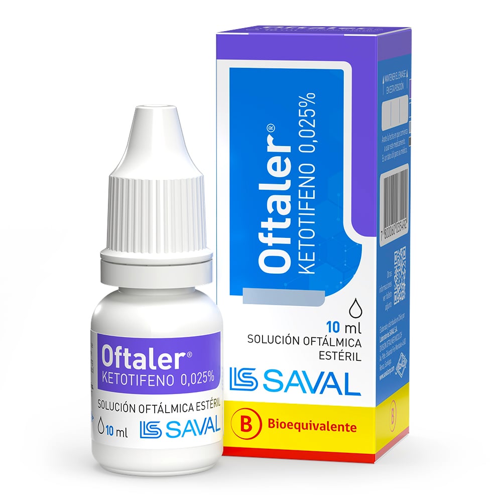 Oftaler Ketotifeno 0,25 mg Solucion Oftalmica 10 mL