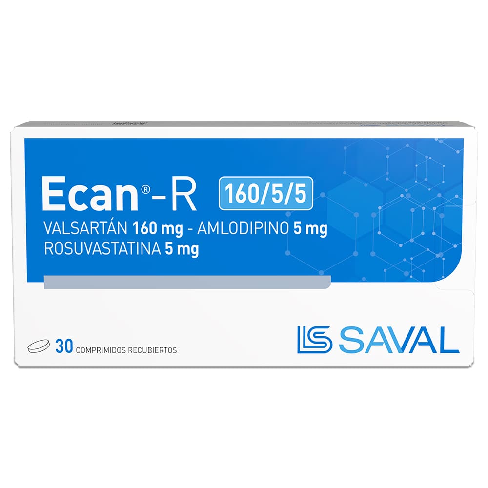 Ecan-R Valsarantan 160 mg Amlodipino 5 mg Rosuvastatina 5 mg