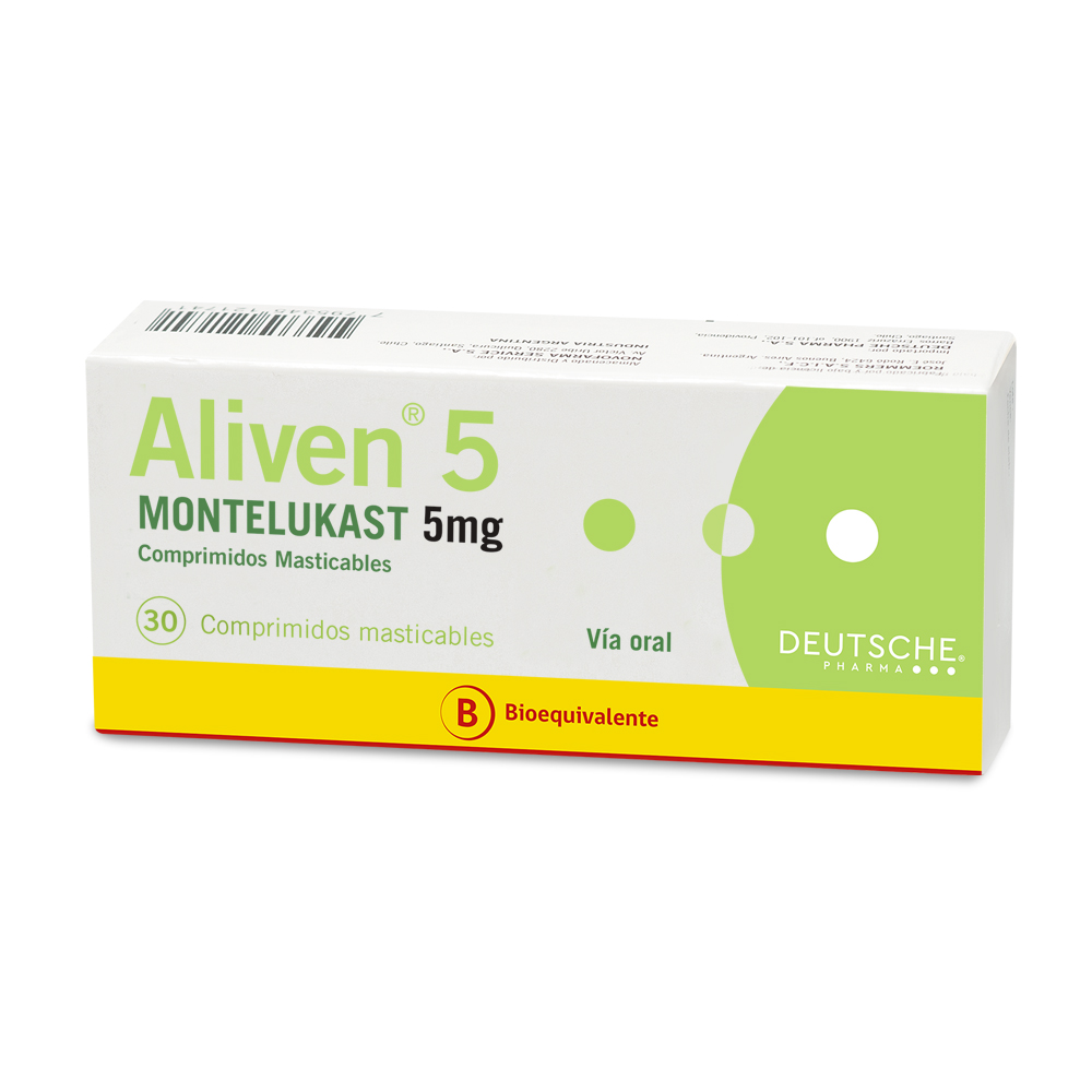 Aliven 5 Montelukast 5 mg 30 Comprimidos